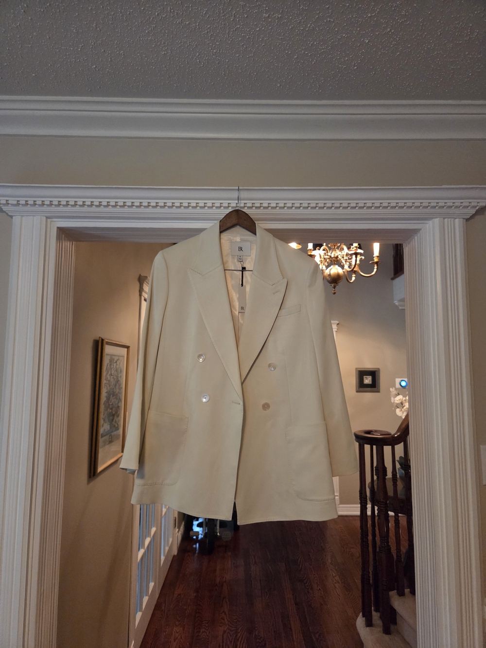 Cream Double-Breasted Women's Blazer